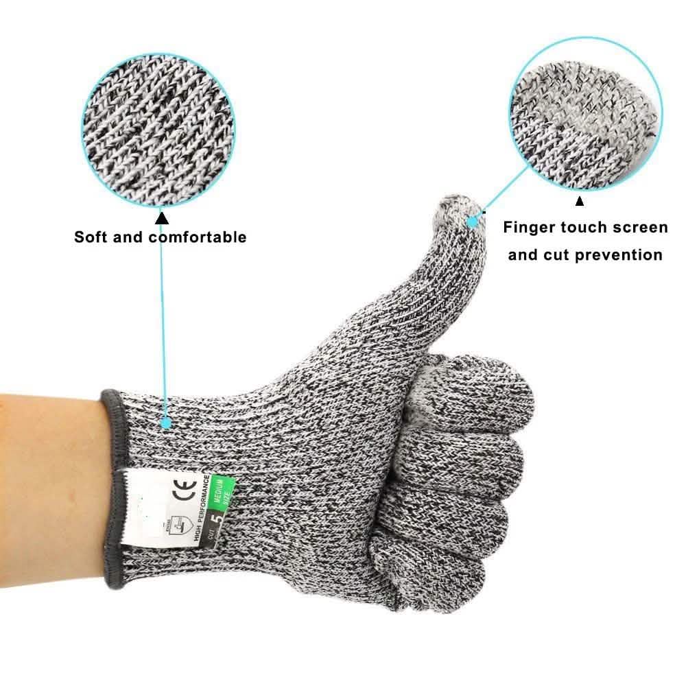 Anti-Cut Gloves 5 Grade Safety Cut Proof Stab Resistant Stainless Steel