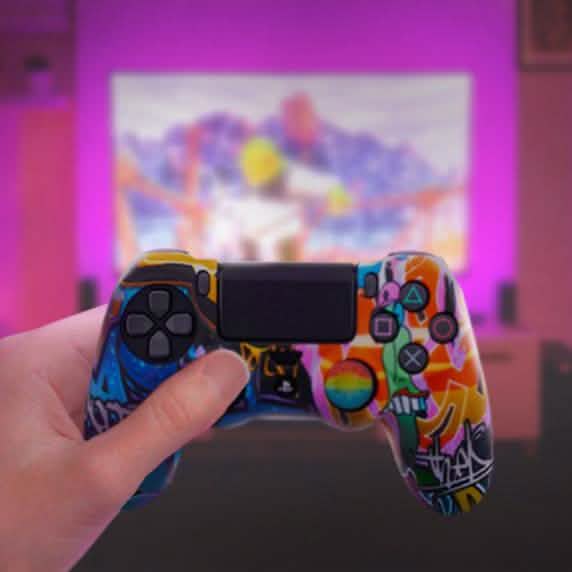 Anti-slip PS4 Silicone Cover & Thumb Grip Set