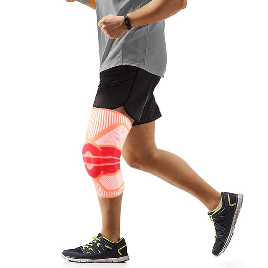 Anti Slip Springs Stabilizers Knee Compression Support Sleeve With Patella Gel Pad