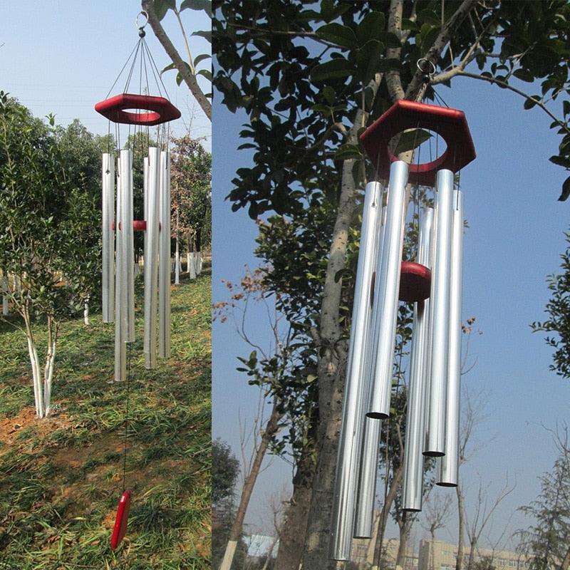 Antique Amazing Grace Wind Chimes Outdoor Large Deep Tone Resonant 6 Memorial Tube Copper Wind Chimes Chapel Bells Wind-chimes Hanging Home Decoration Elegant Chime Soothing Rich Tone for Mom Decent Gift For Housewarming & Christmas