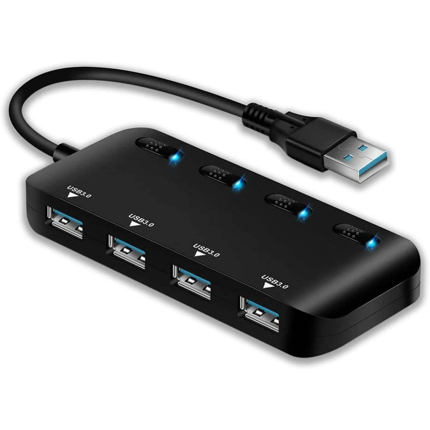 APANAGE 4-Port Powered USB 3.0 Hub Splitter