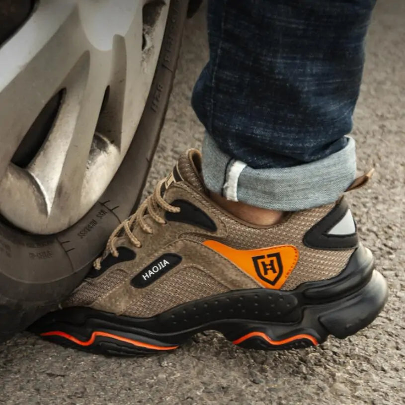 Men's Steel Toe Safety Work Shoes - Lightweight Outdoor Protective Footwear