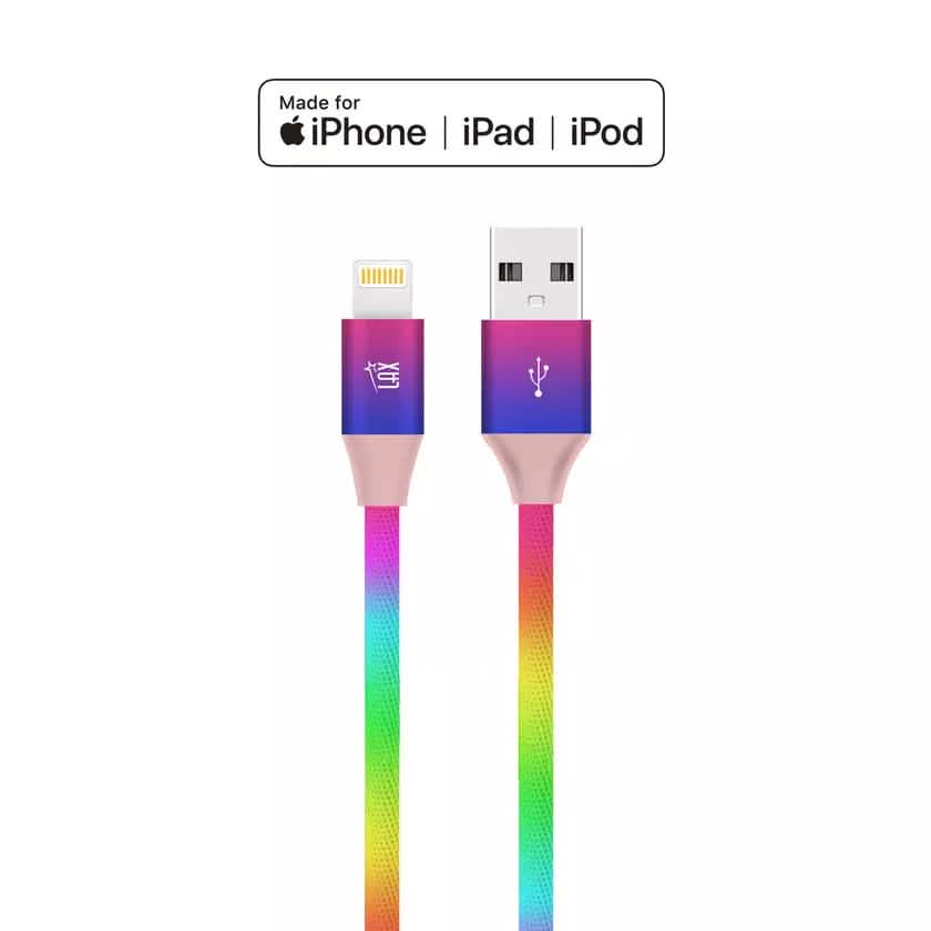 MFi Certified Colorful Rainbow Lightning Cables for Apple iPhone and iPad