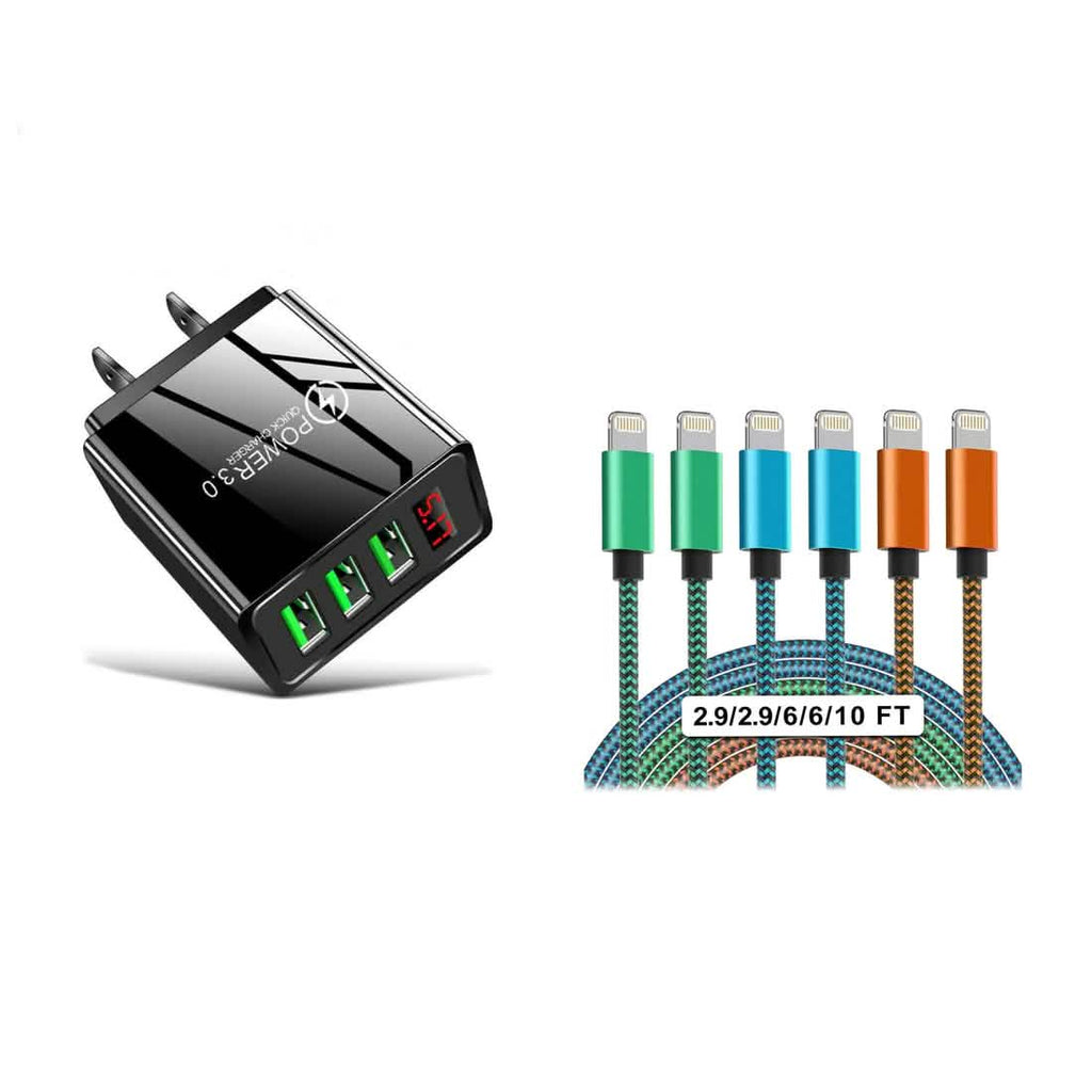 MFi Certified iPhone Apple Lightning Cable and Wall Charger