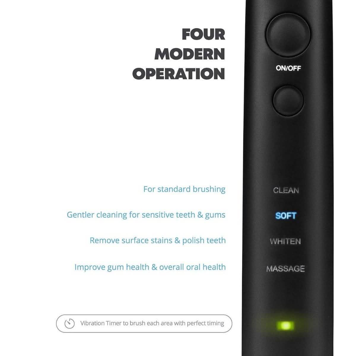AquaSonic Black Series Pro Ultra Whitening 40,000 VPM Rechargeable Electric Toothbrush