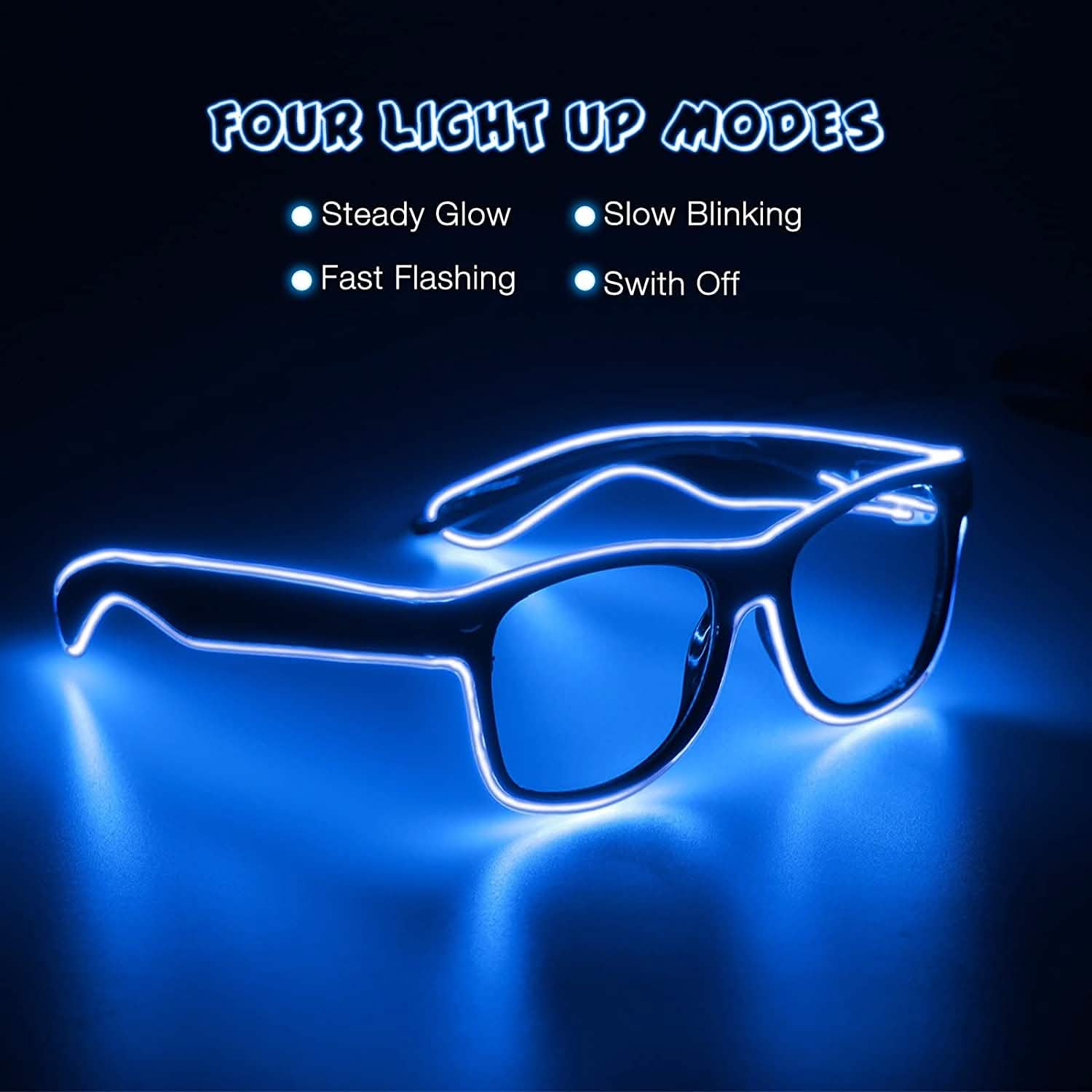 Aquat Light up EL Wire Neon Rave Glasses