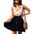 Arjungo Women's Ruffled Boho A Line Skater Mini Skirt