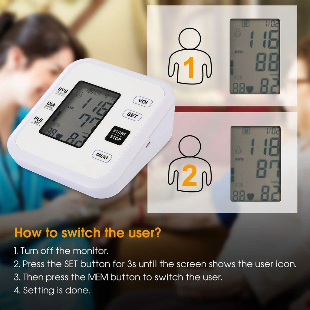 Arm Blood Pressure Monitor with Adjustable Cuff