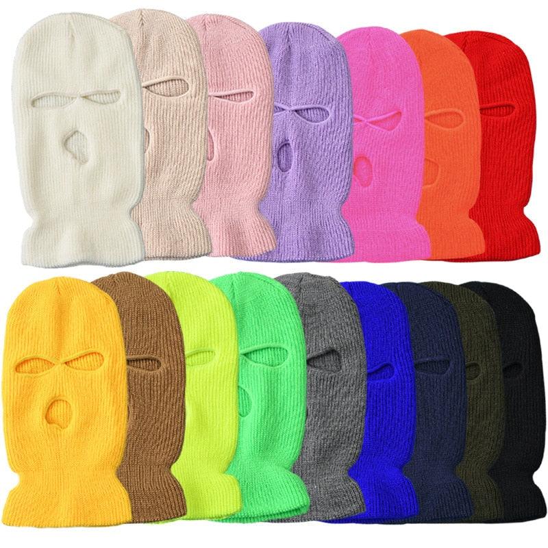 Army Tactical Mask 3 Hole Full Face Mask Ski Mask Winter Cap Balaclava Motorbike Motorcycle Helmet Full Helmet Neck Gaiter, Winter Balaclava Warm Knit Beanie for Outdoor Sports Outdoor Full Face Cover Thermal Ski Mask