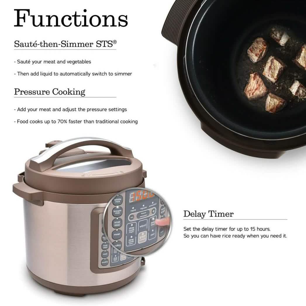 Aroma Housewares Professional MTC-8016 Digital Pressure Cooker 6 quart