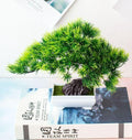 Artificial Bonsai Tree 24x28cm Artificial Green  Plastic Small Tree Pot  Potted Ornaments Home Garden Desktop Decoration Home Decor
