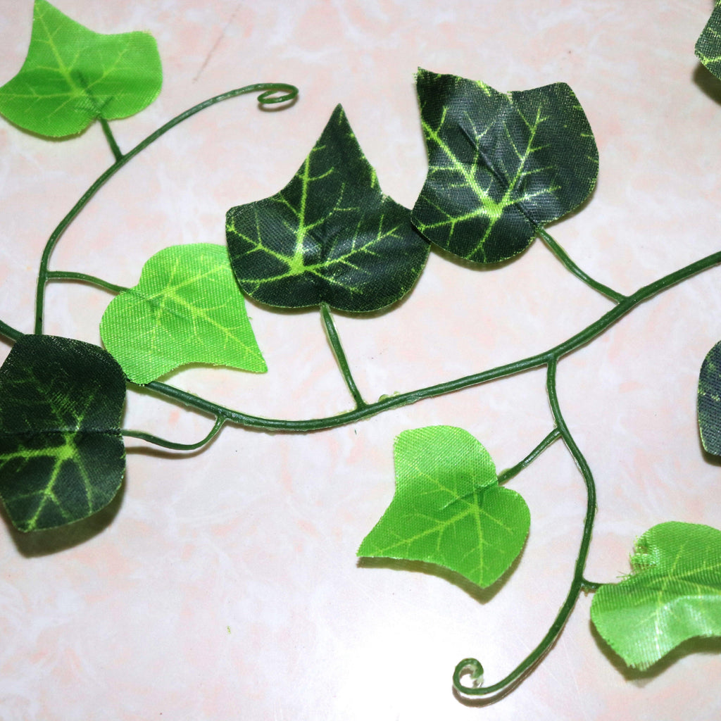 Artificial Ivy Leaf Garland Fake Leaves Hanging Vines  For Home Decor Creeper Green Ivy Artificial Ivy Garland Greenery Hanging Plant Vine for Wedding Wall Party Room Astethic Stuff Decor 100pcs Leaf 1 piece 2.4M