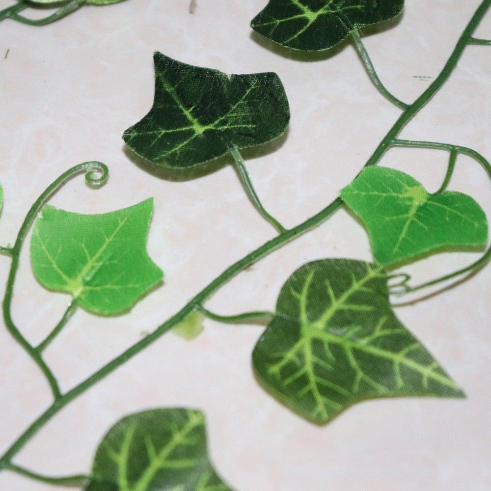 Artificial Ivy Leaf Garland Fake Leaves Hanging Vines  For Home Decor Creeper Green Ivy Artificial Ivy Garland Greenery Hanging Plant Vine for Wedding Wall Party Room Astethic Stuff Decor 100pcs Leaf 1 piece 2.4M