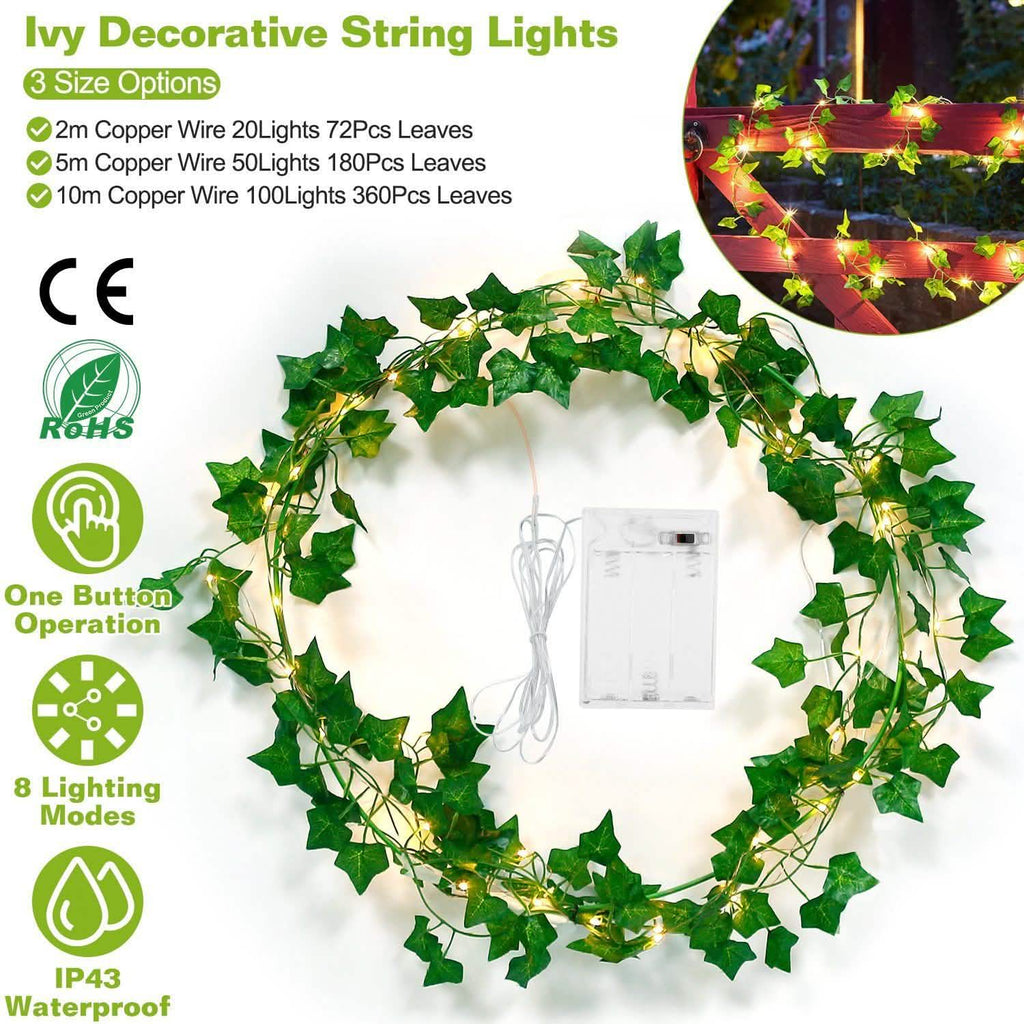 Artificial Ivy Leaves String Lights
