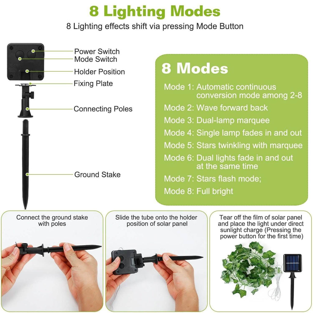 Artificial Ivy Leaves String Lights
