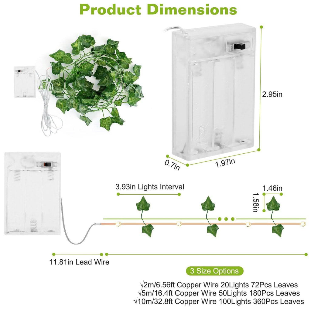 Artificial Ivy Leaves String Lights