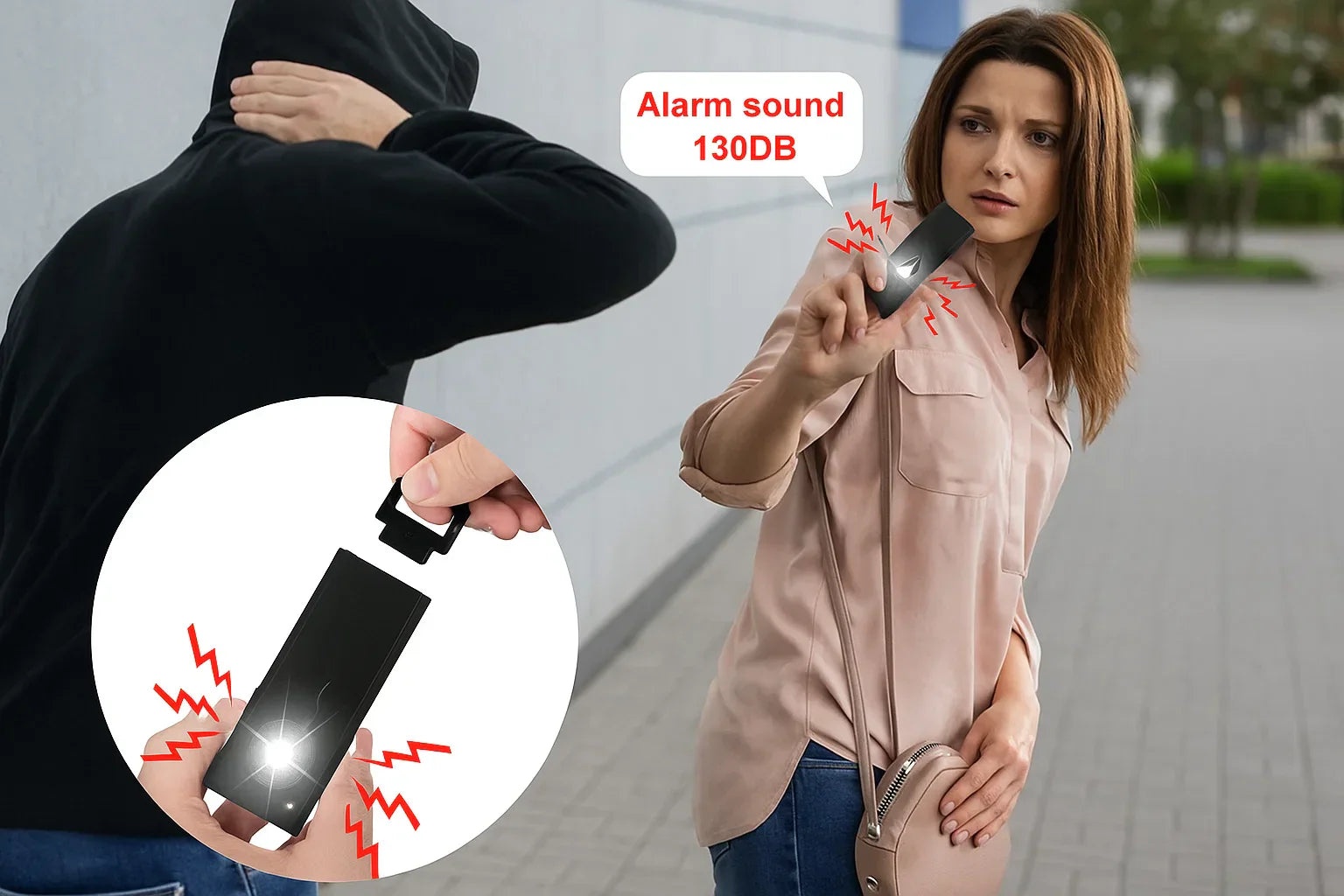 Anti Spier Self-Defense Security Alarm With Motion Sensor & LED