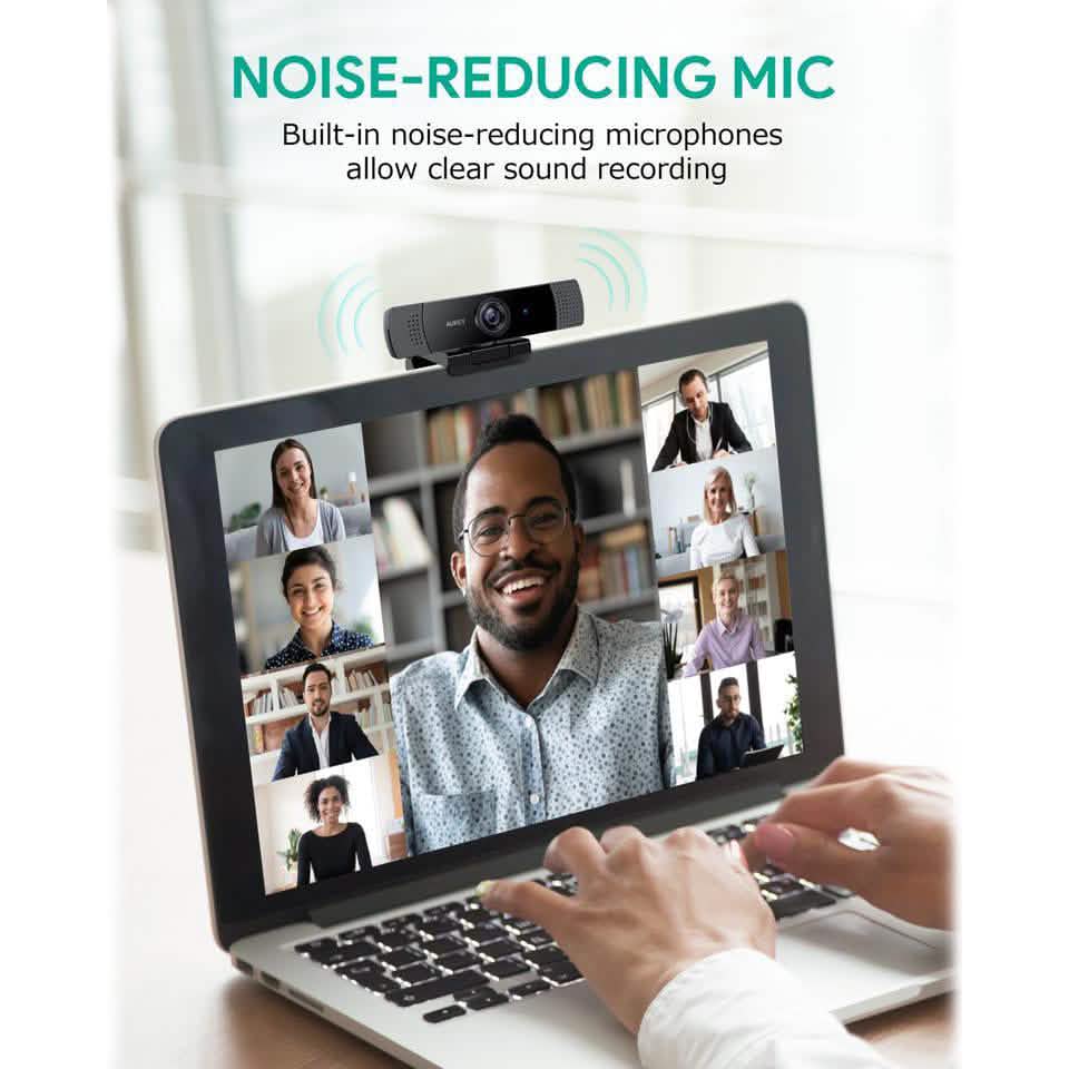 AUKEY 1080P Webcam with Dual Noise Reduction Stereo Microphones