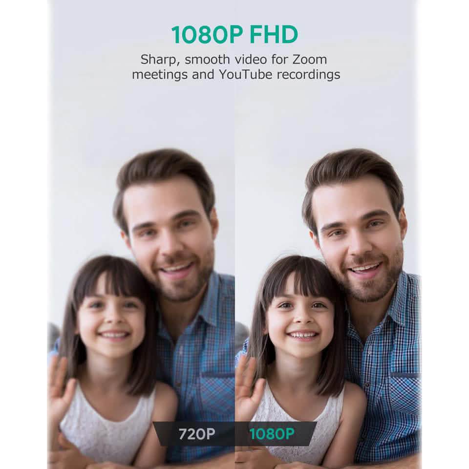 AUKEY 1080P Webcam with Dual Noise Reduction Stereo Microphones