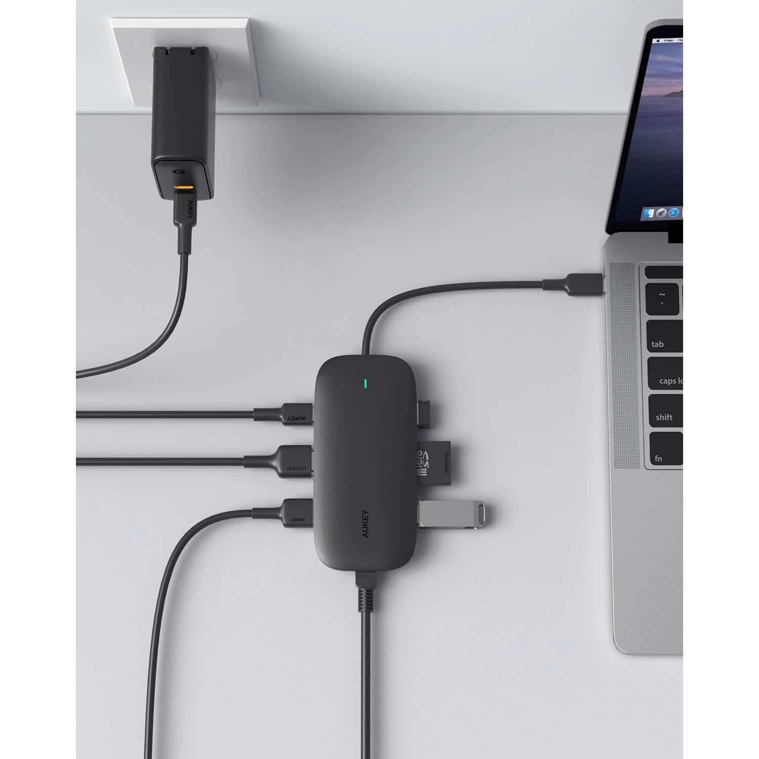 AUKEY CBC71 8 in 1 USB C Hub with Ethernet Port
