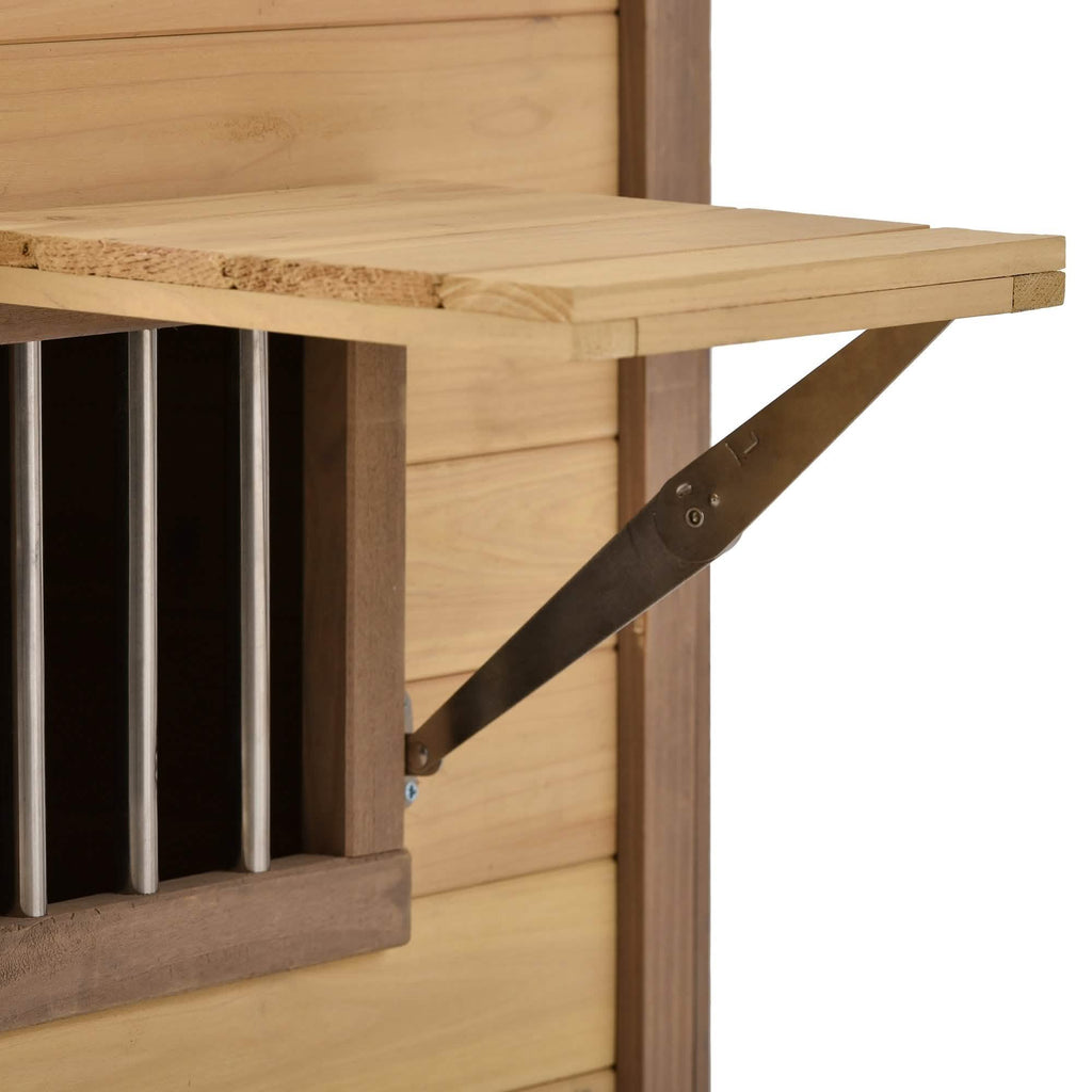 Aukfa 39.4” Wooden Dog House Puppy Shelter Kennel Outdoor & Indoor Dog Crate