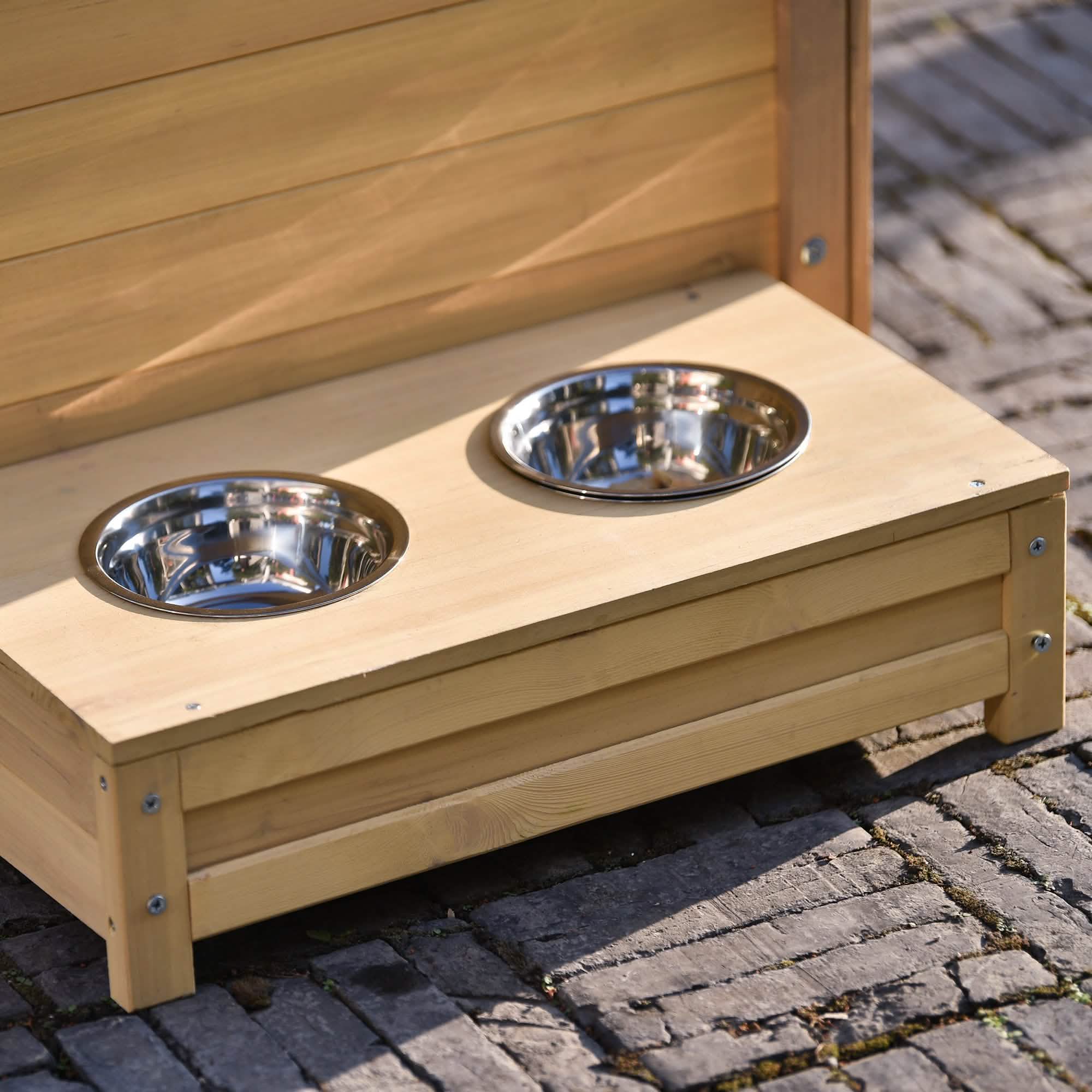 Aukfa 39.4” Wooden Dog House Puppy Shelter Kennel Outdoor & Indoor Dog Crate