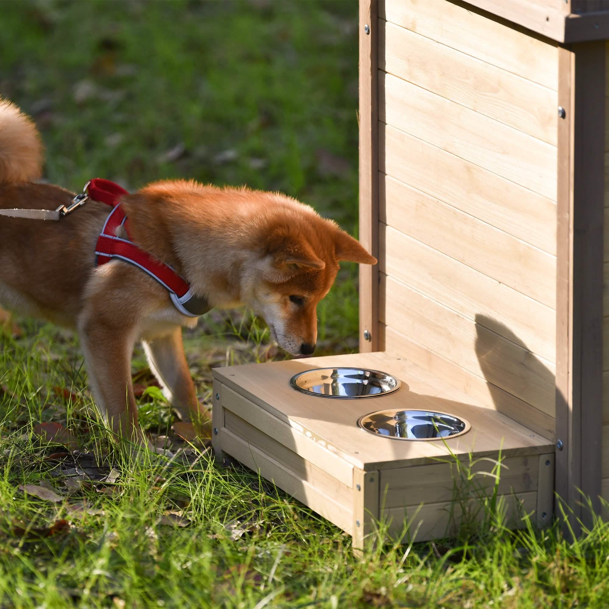 Aukfa 39.4” Wooden Dog House Puppy Shelter Kennel Outdoor & Indoor Dog Crate