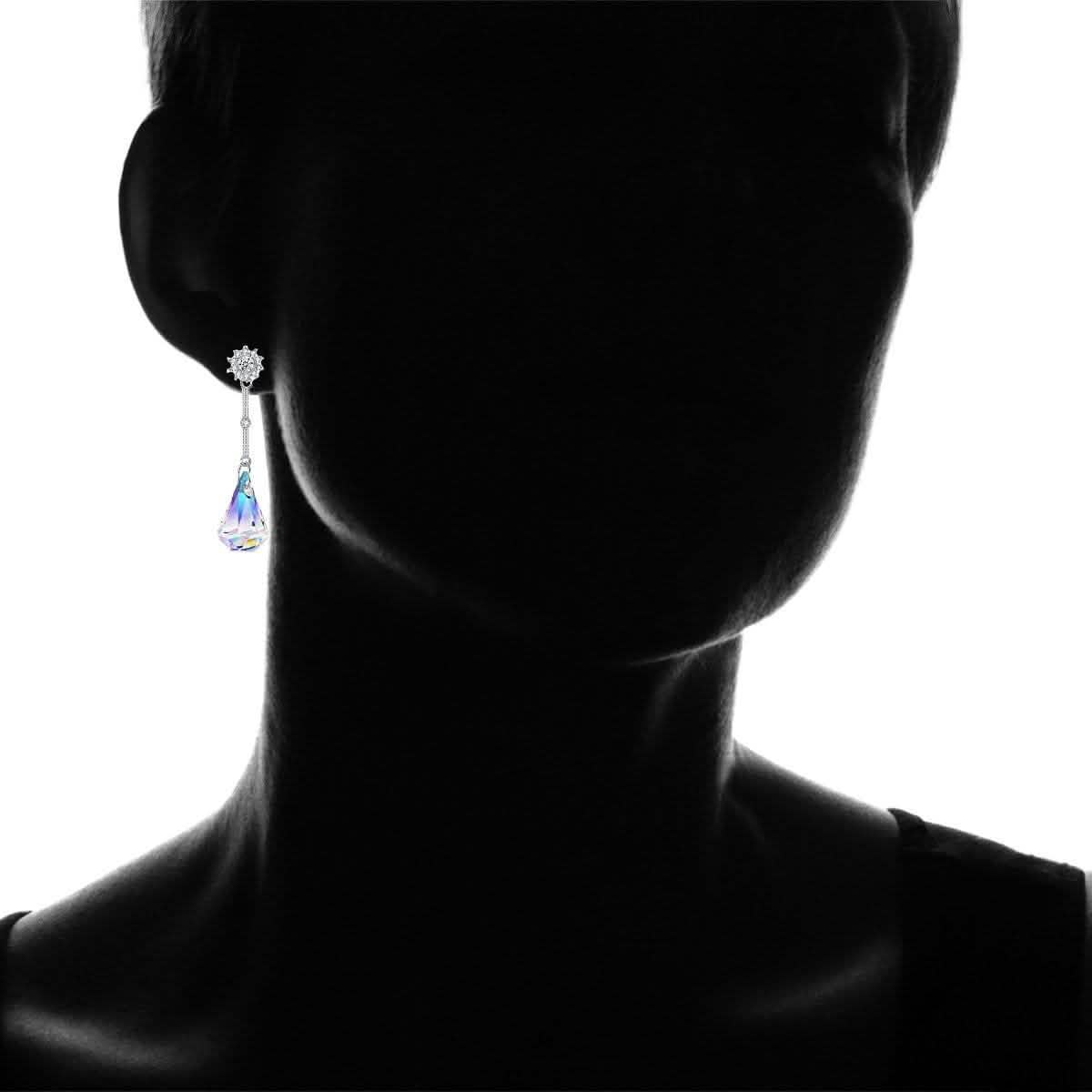 Aurora Borealis Crystal Drop Earrings made with Swarovski Elements