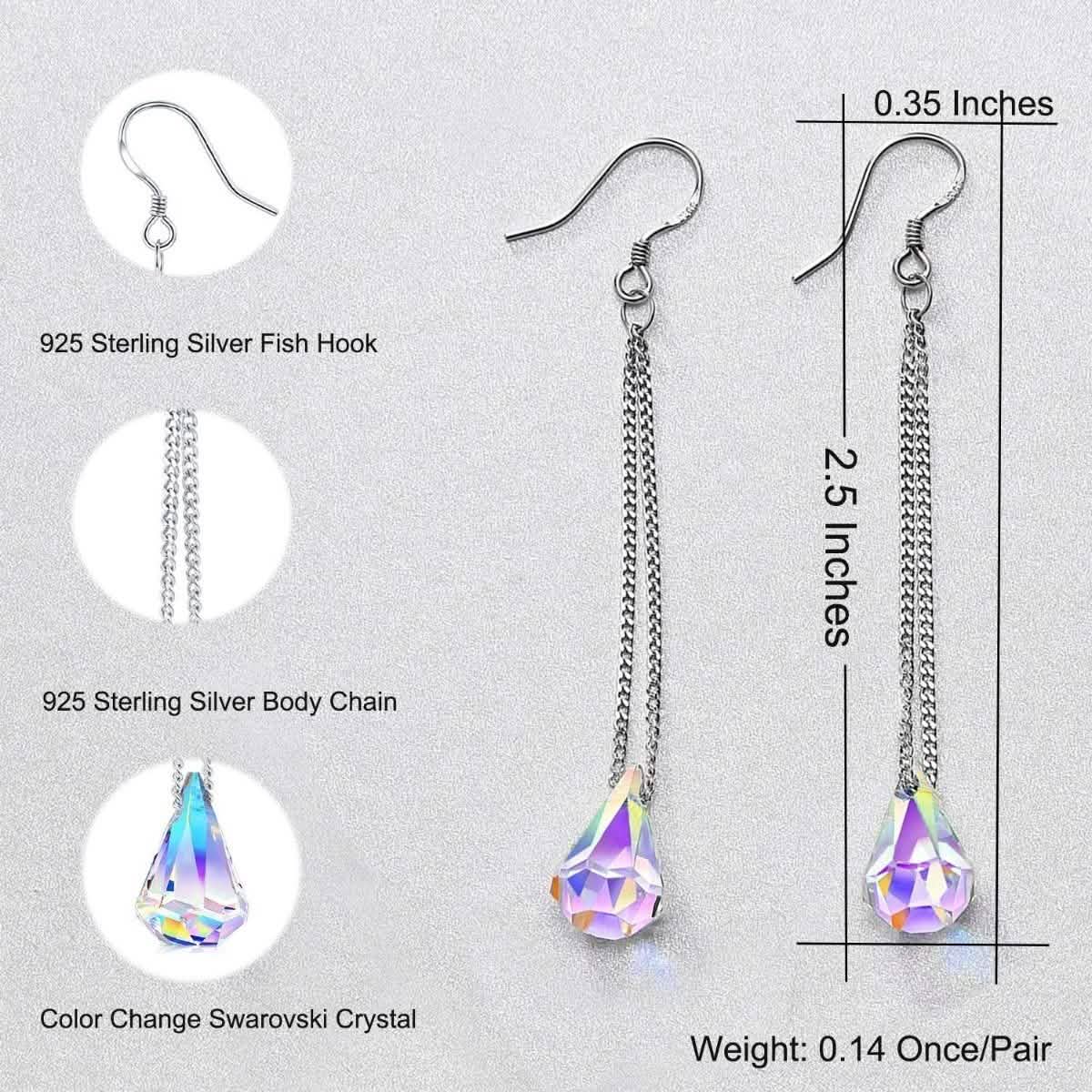 Aurora Borealis Crystal Drop Earrings Made with Swarovski Elements