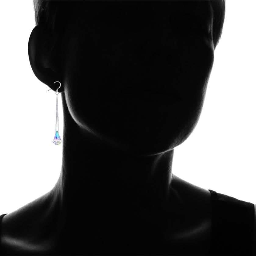 Aurora Borealis Crystal Drop Earrings Made with Swarovski Elements