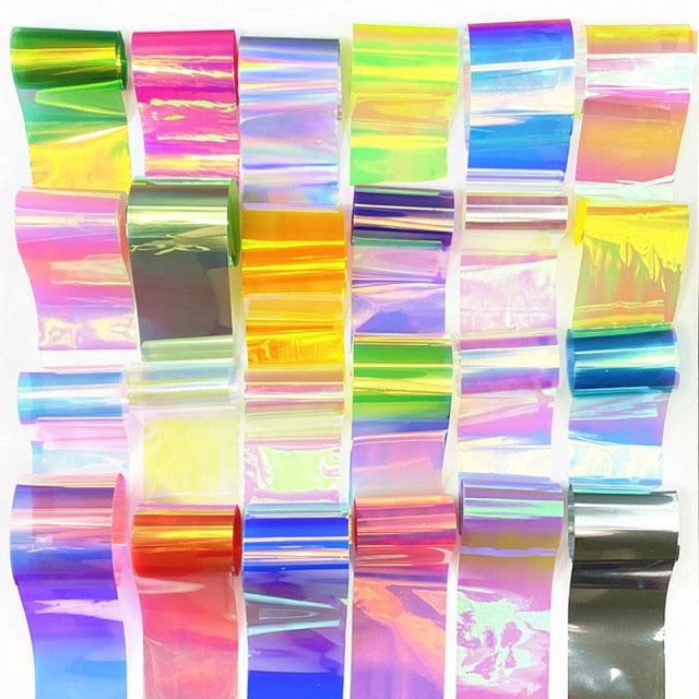 Aurora Nails Glass Foil Film Sticker Cellophane Paper Korean Nail Trend Design Ice Cube Manicure Accessories Heart Nail Art Stickers Glitter Decals Decoration Stickers Glitter Decals Love Nail Sequins Laser Heart Nail Supplies Sparkle Nail