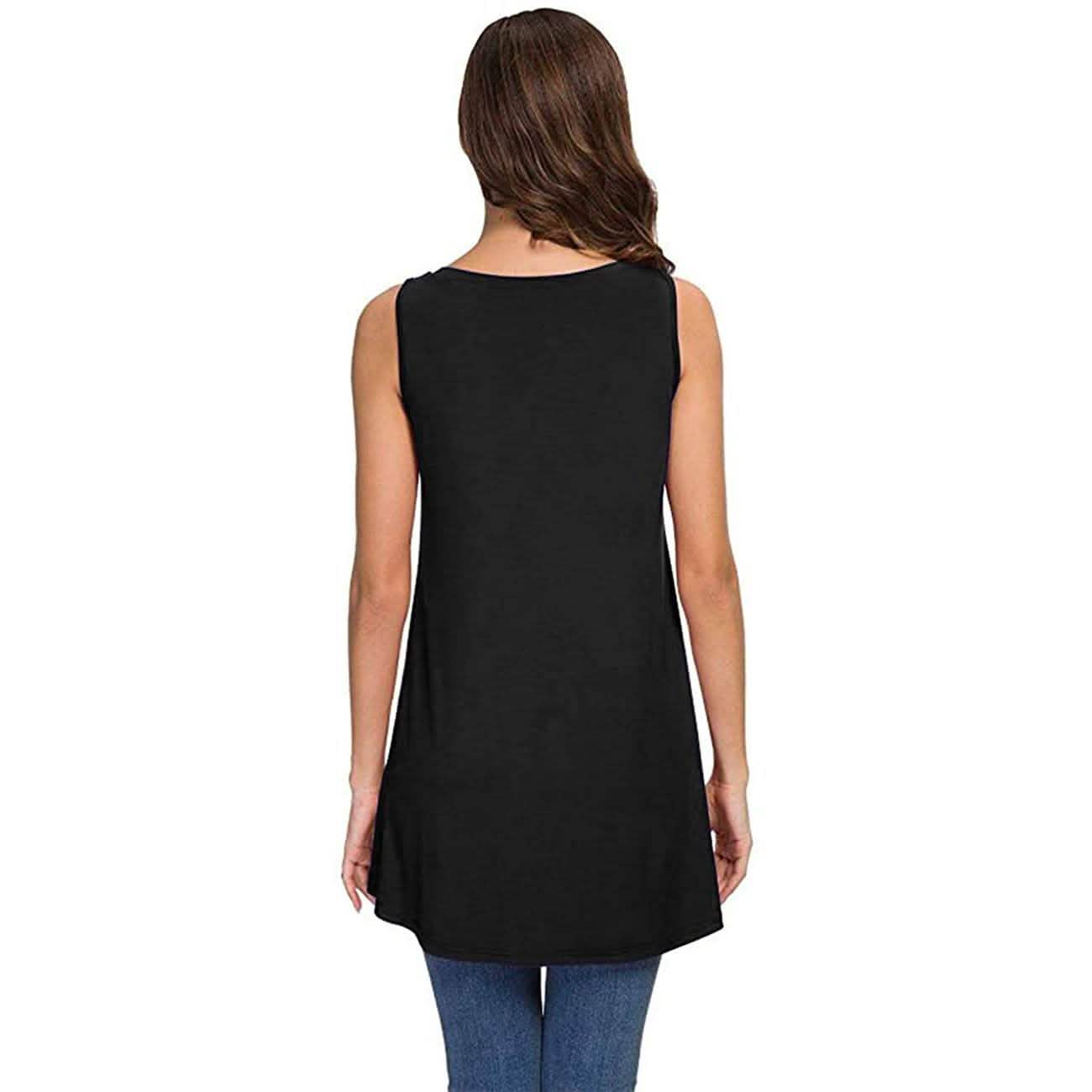 Women's Summer Casual Sleeveless V-Neck T-Shirt Tunic Blouse Tank Tops