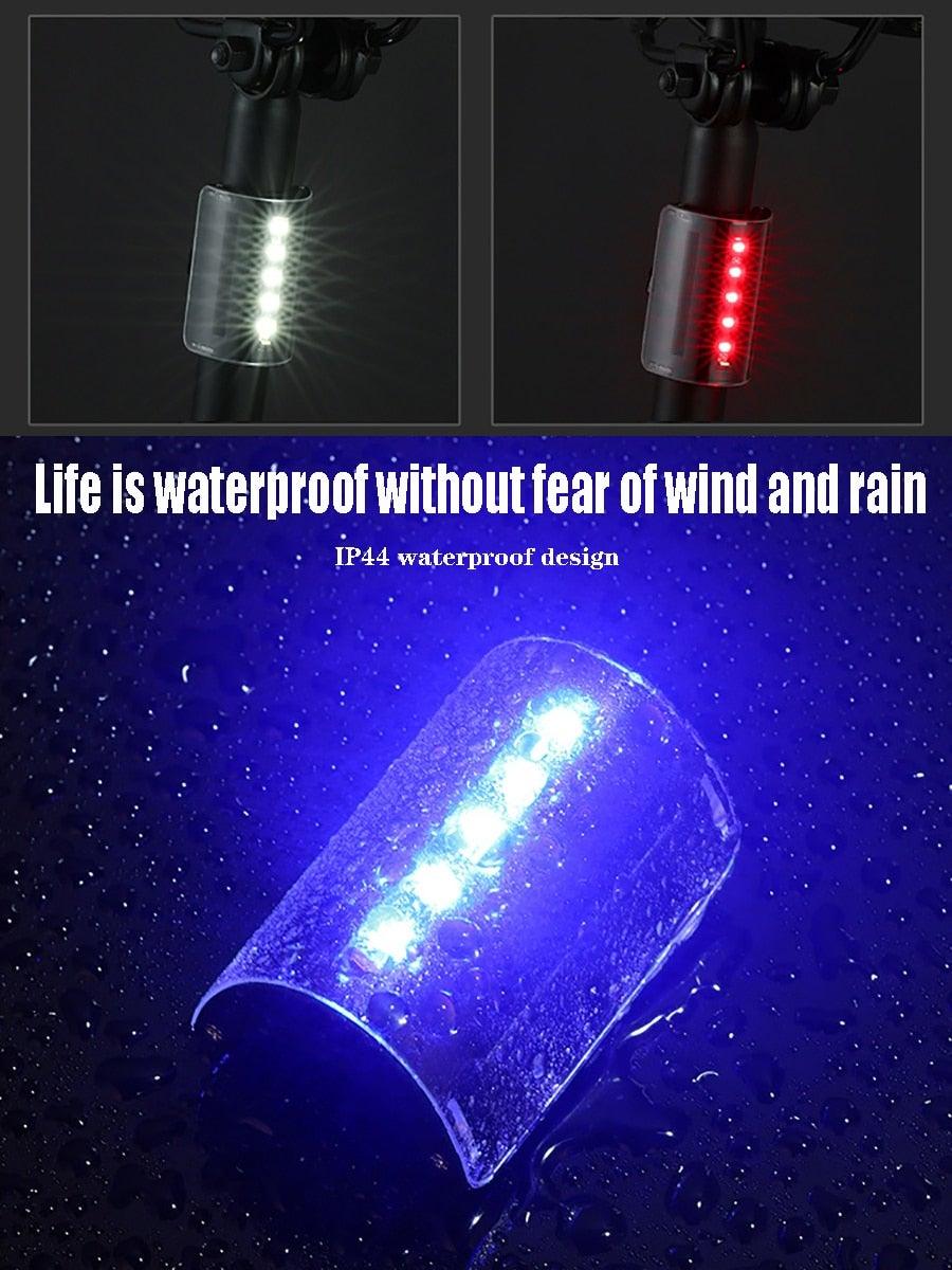 Auto-Sensing Bicycle Light Waterproof Bike Taillight LED USB Rechargable Safety Back Light Riding Warning Saddle Bike Rear Light Waterproof Bike Headlight Taillight LED Light Modes Bike Lights For Night Riding