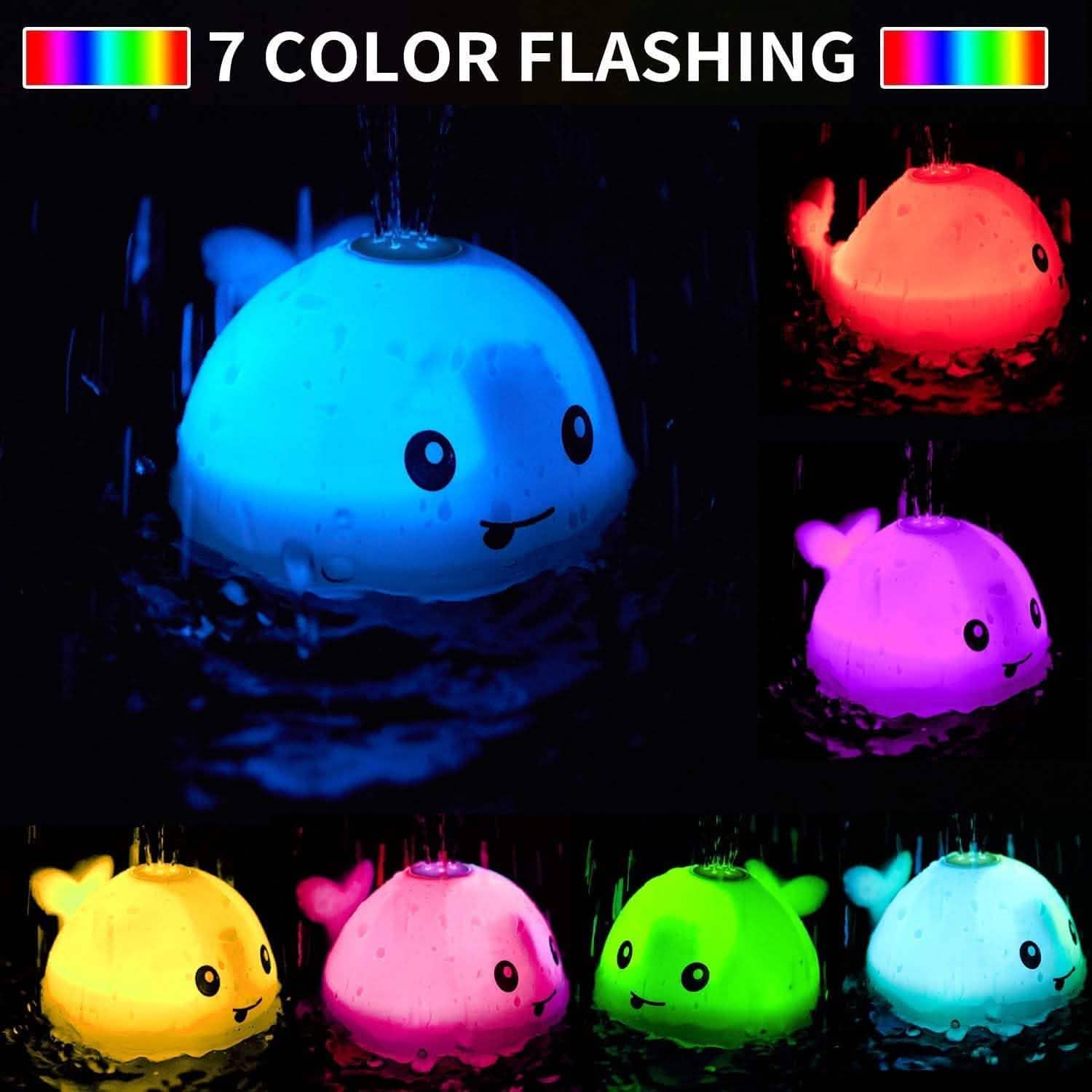 Auto Spray Water Whale Toy With Seven Kinds Of Flashing Light For Toddlers