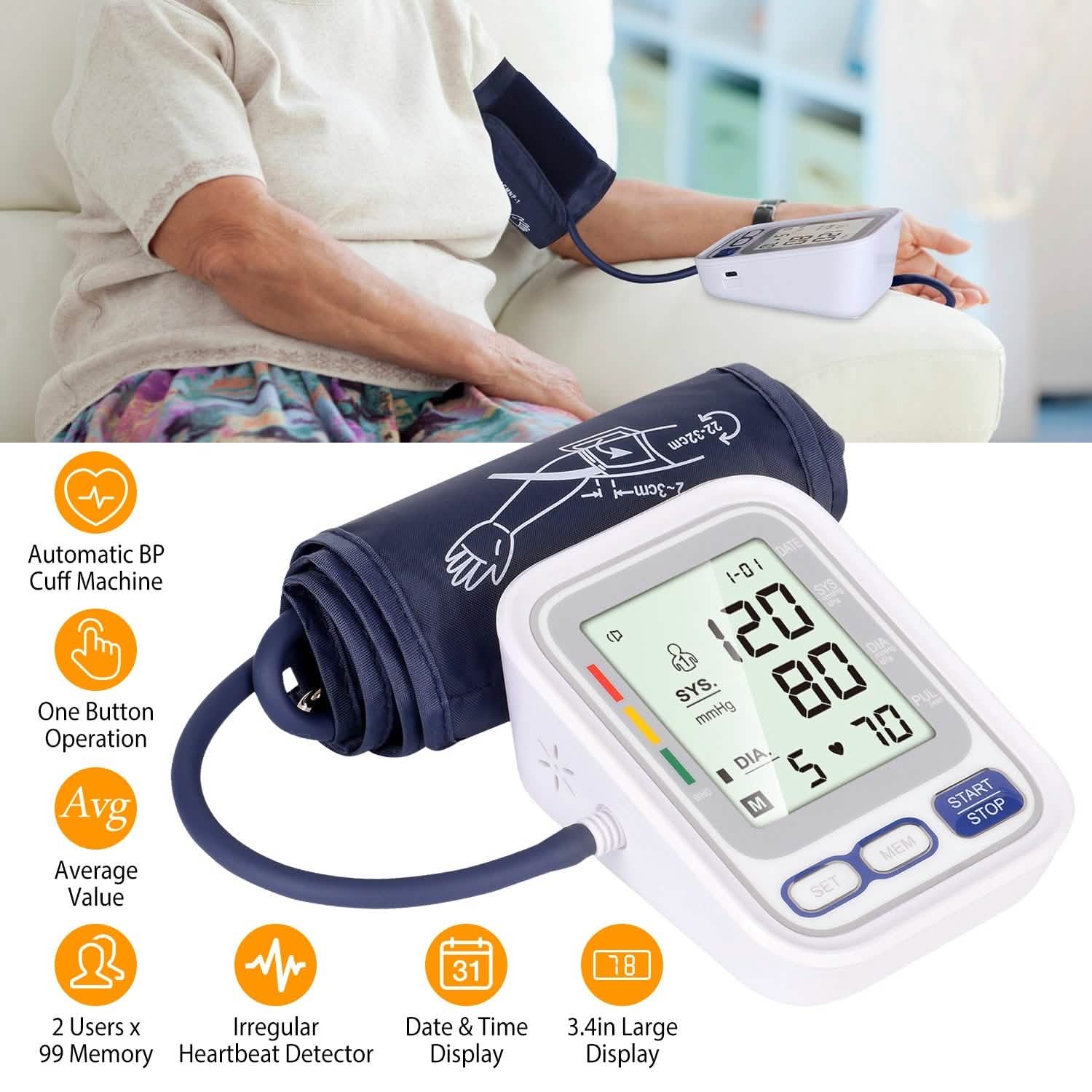 Automatic Arm Blood Pressure Monitor Digital