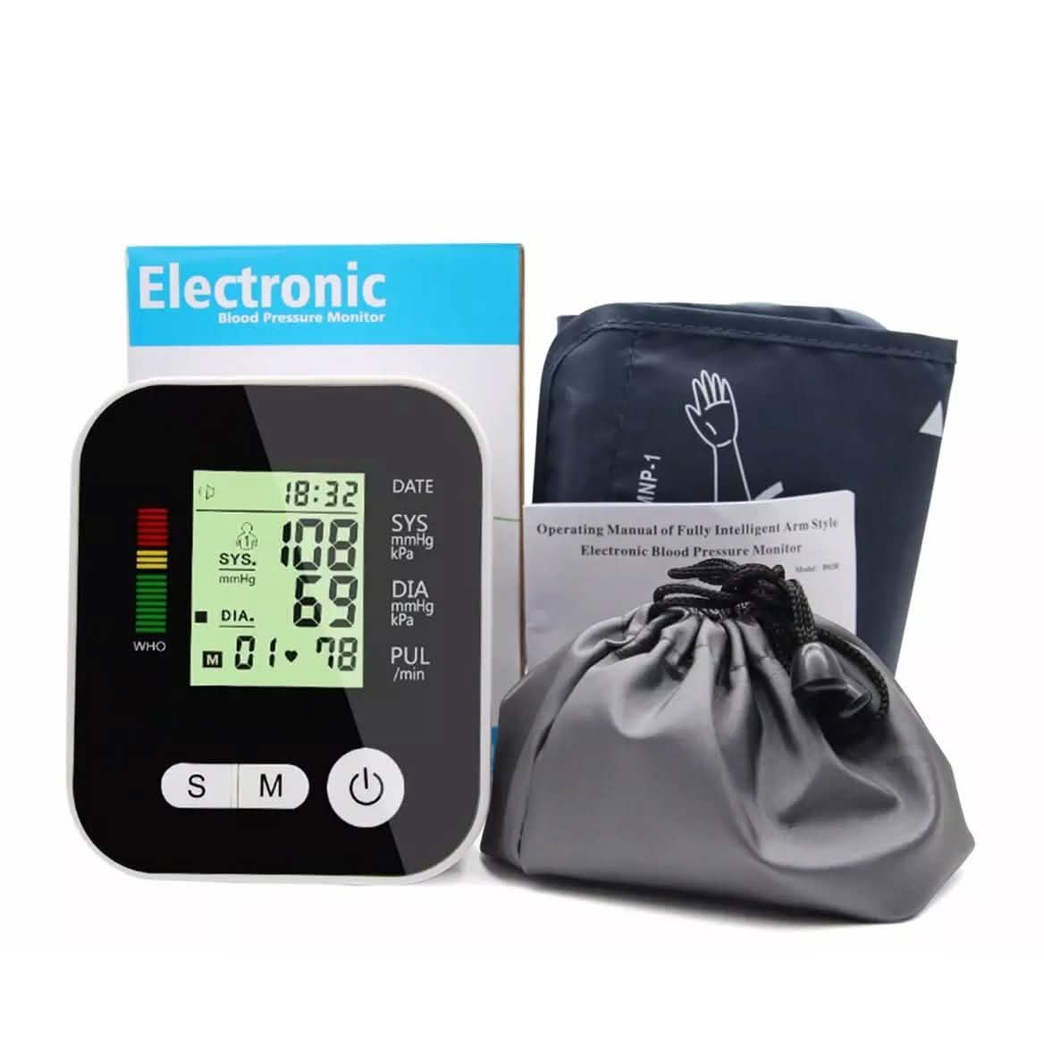 Automatic Digital Upper Arm Blood Pressure Cuff Monitor Sphygmomanometer