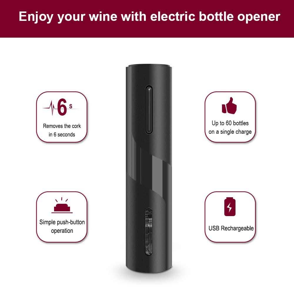 Automatic Electric Wine Bottle Corkscrew Opener