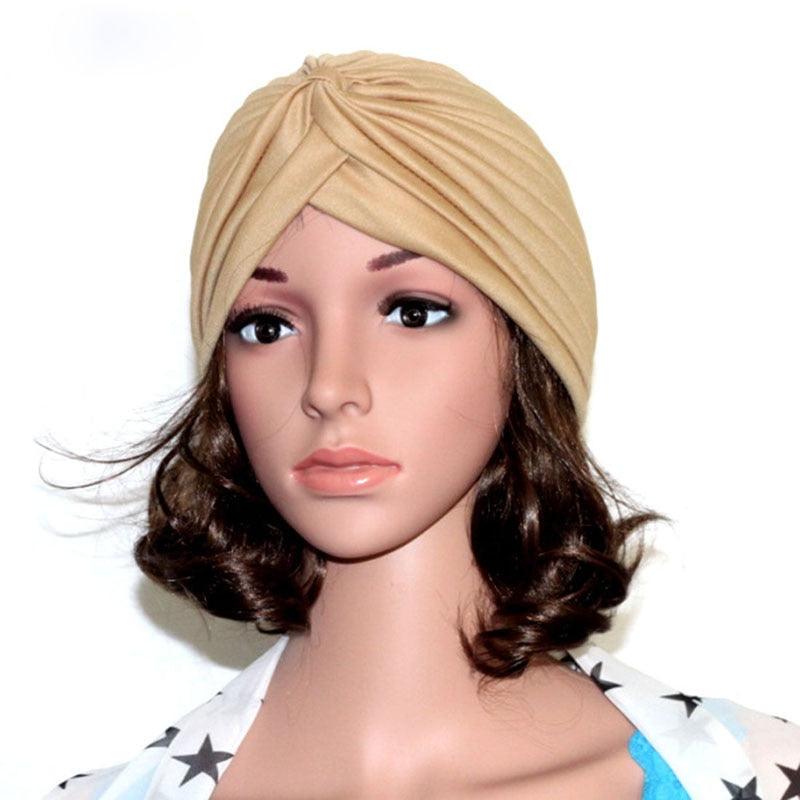 Autumn Winter Warm Headwear Soft Shine Silver Gold Lightweight Knot Twist Turban Headbands Cap Casual Streetwear Hats For Women