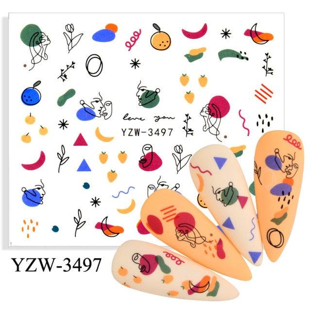 Avocado Fruit Transfer Nail Stickers Charms Winter Water Sticker For Nails Sliders Character Image Tattoo Decal Decoration Cute Summer Nail Art Stickers Summer Fruit Stickers on Nails Unicorn Banana Cherry Avocado Dog Strawberry Nail Art Decals