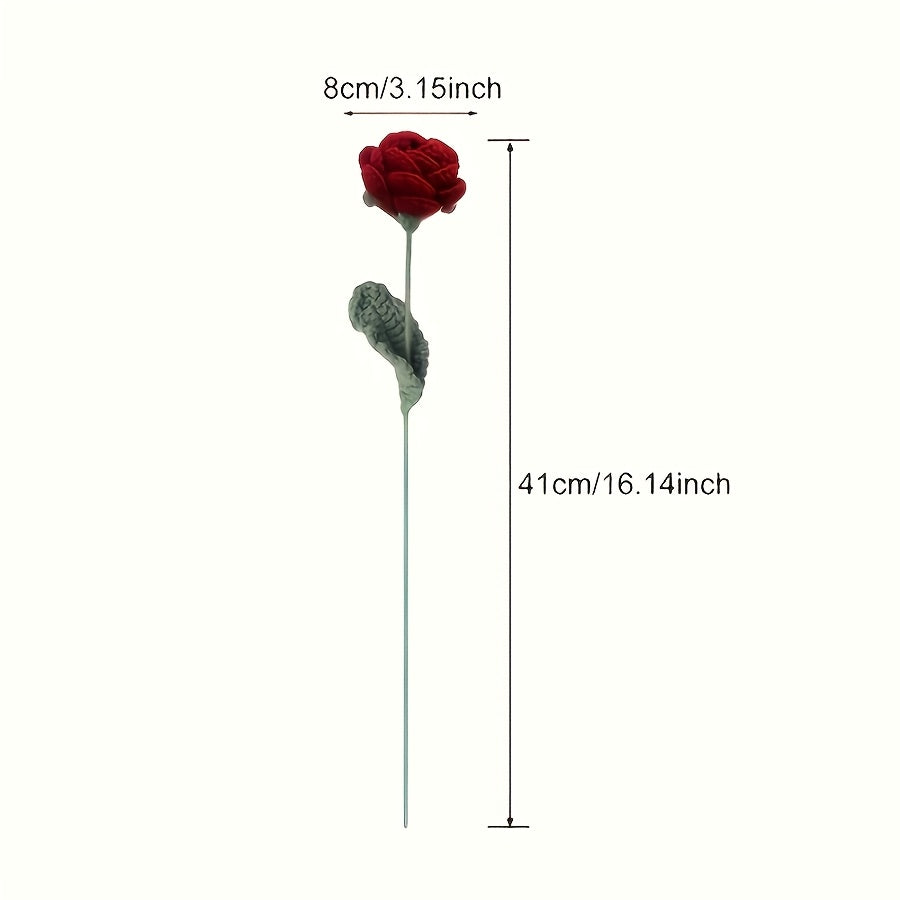 1pc Artificial Flower, Living Room Decoration, Table Rose, Single Bouquet, Wedding Fake Flower, Dried Flower Ornament, High-End Floral Arrangement Decor