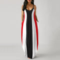Casual Print Plus Size Sling Long Dress