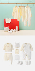 Premium Light Blue Newborn Baby Clothes Gift Box | 100% Soft Cotton Essential Infant Layette Set with Fox Illustrations