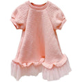 Mesh Short Sleeve Dress Princess Dress