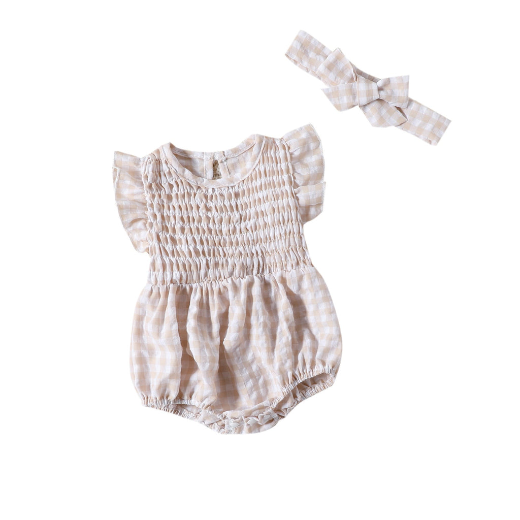 Baby Girl Solid Color Baby Sleeveless Triangle Rompers Romper