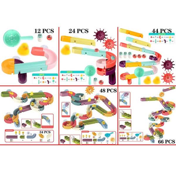 Baby Bath Toys DIY Marble Race Run Assembling Track