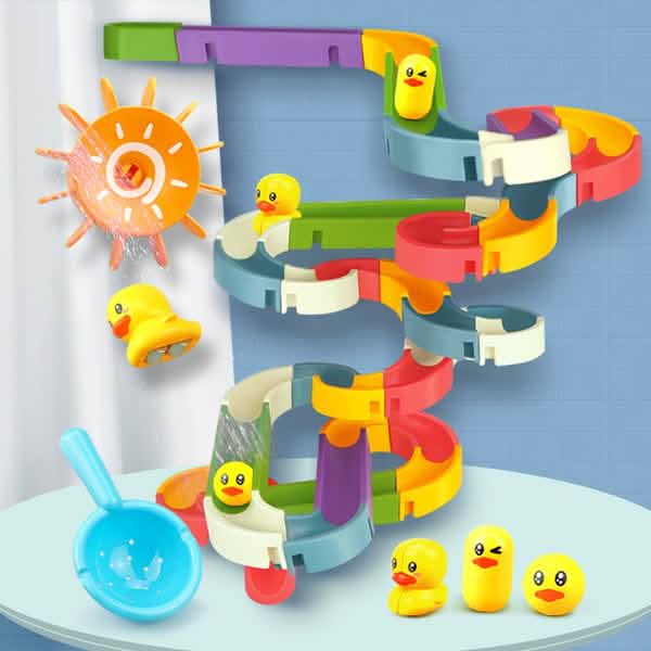 Baby Bath Toys DIY Marble Race Run Assembling Track