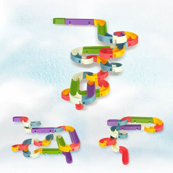 Baby Bath Toys DIY Marble Race Run Assembling Track
