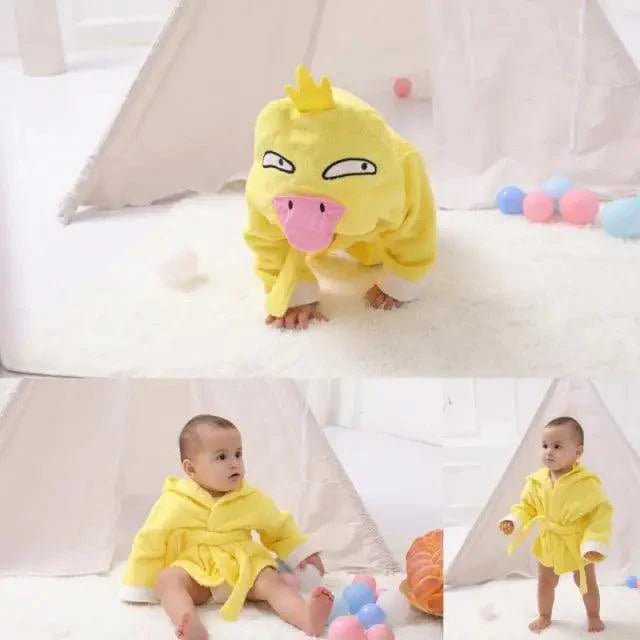 Baby Cute Mini Cartoon Bathrobes Soft Comfortable Bathrobe Warm Bath Towel For Babies Infants Beach Indoor Towel Durable Blankets