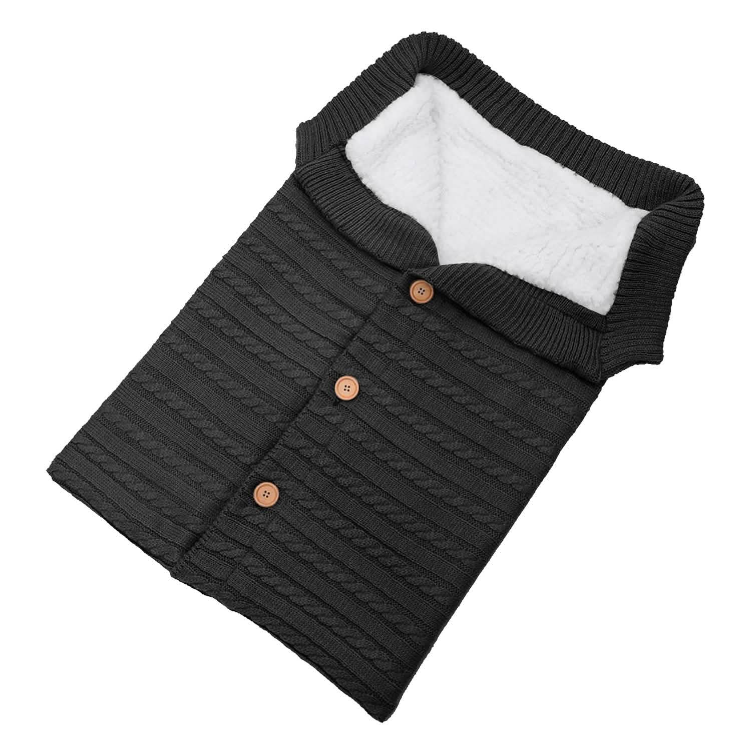 Baby Knit Swaddle Blanket Wrap with Buttons