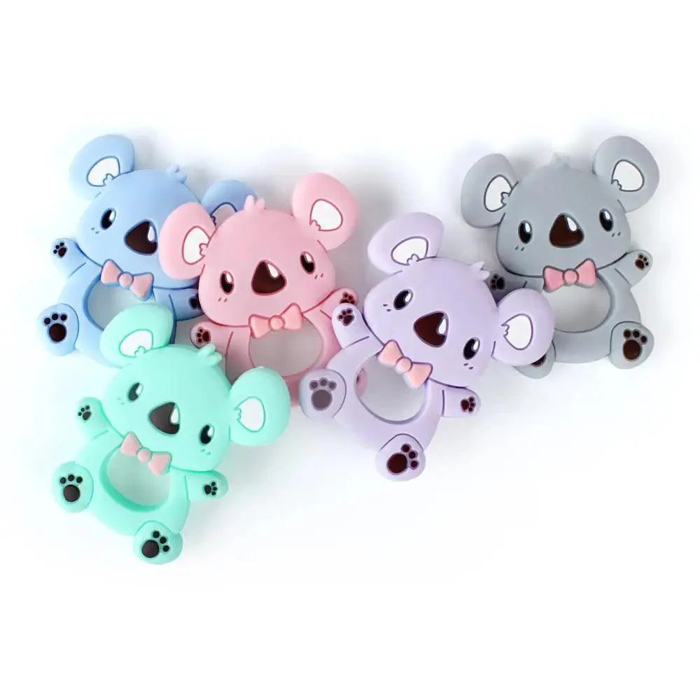 Baby Silicone Teethers BPA Free Teething Toy Animals Koala Bear Dog Teether Silicone Beads